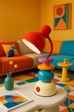Playstack Pop Table Lamp – Colorful Modern Metal Accent Light for Bedroom & Living Room
