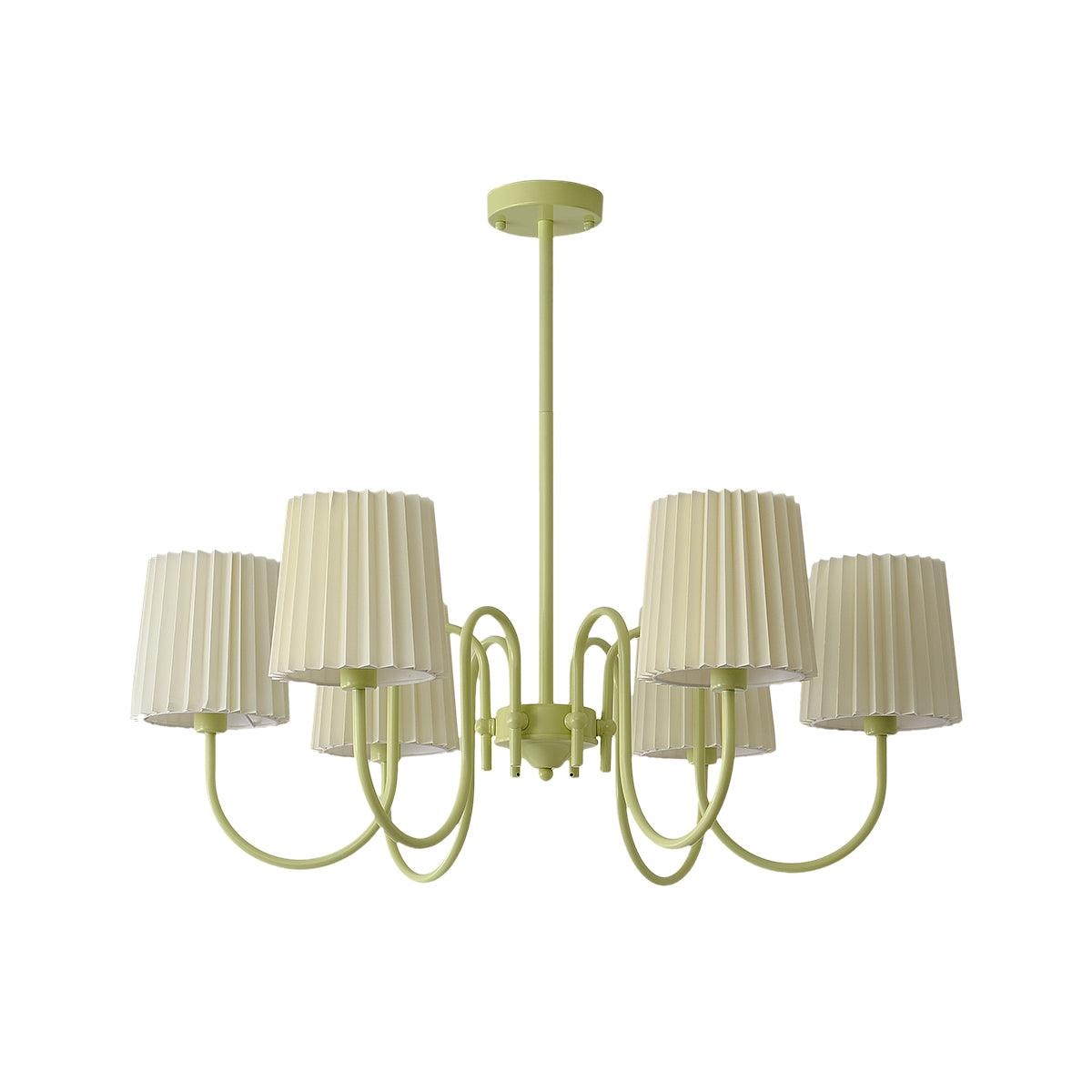 pleated-fabric-matcha-chandelier