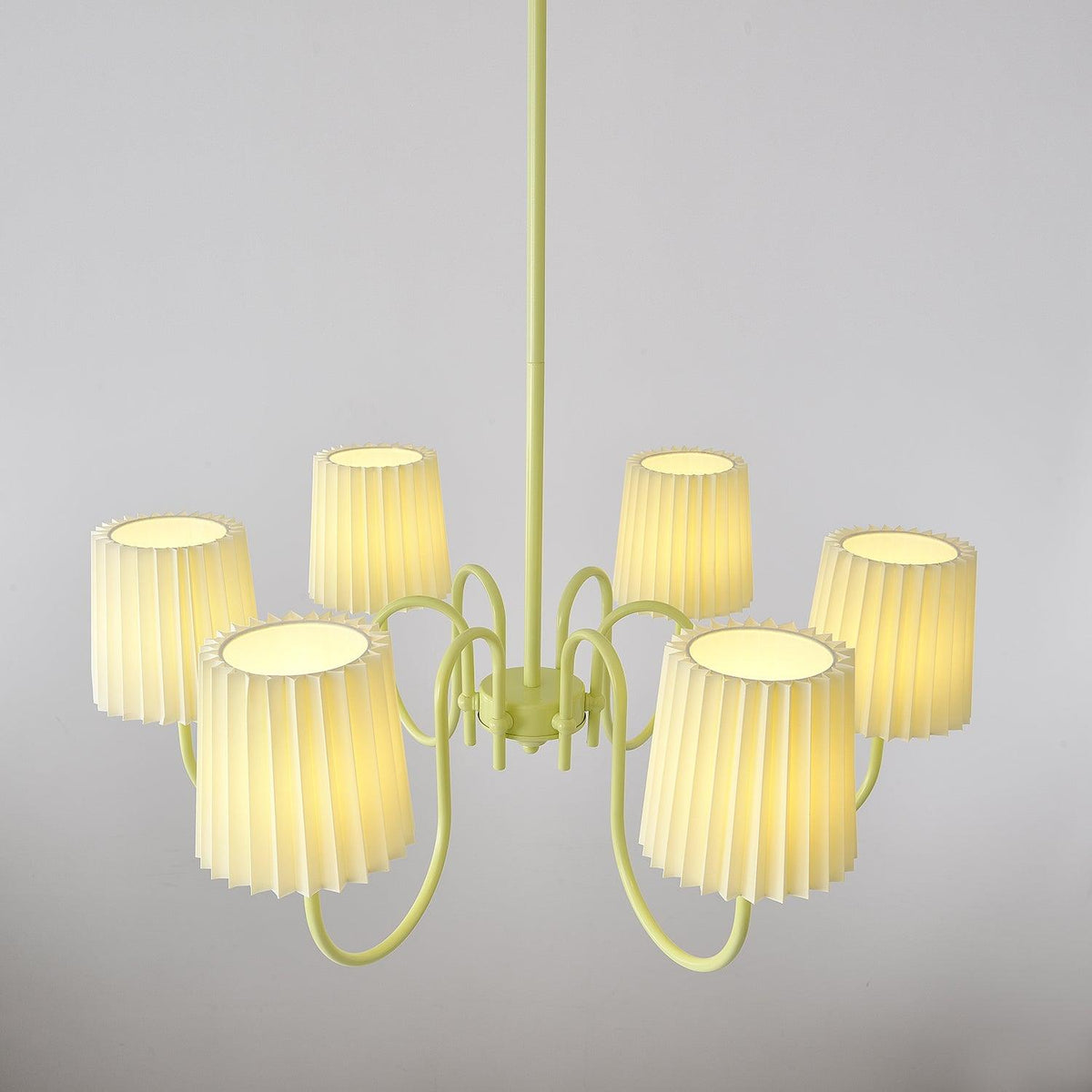 pleated-fabric-matcha-chandelier