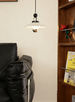Pleated Petal Pendant Light – Modern Ceramic Hanging Lamp for Dining and Bedroom