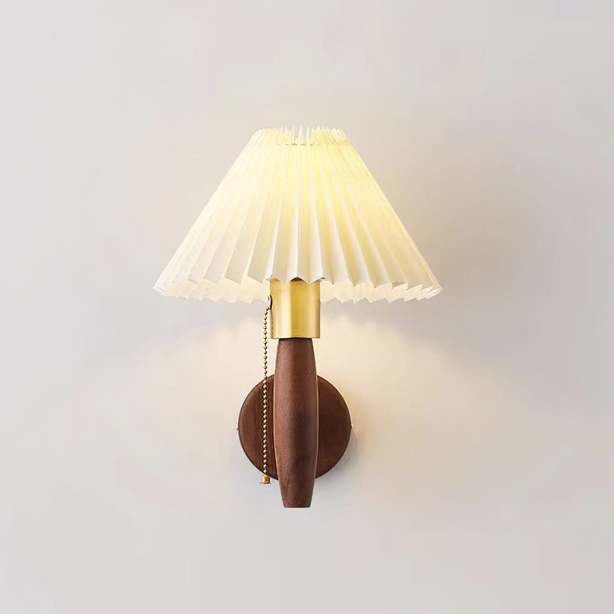 Pleated Wood Wall Light
