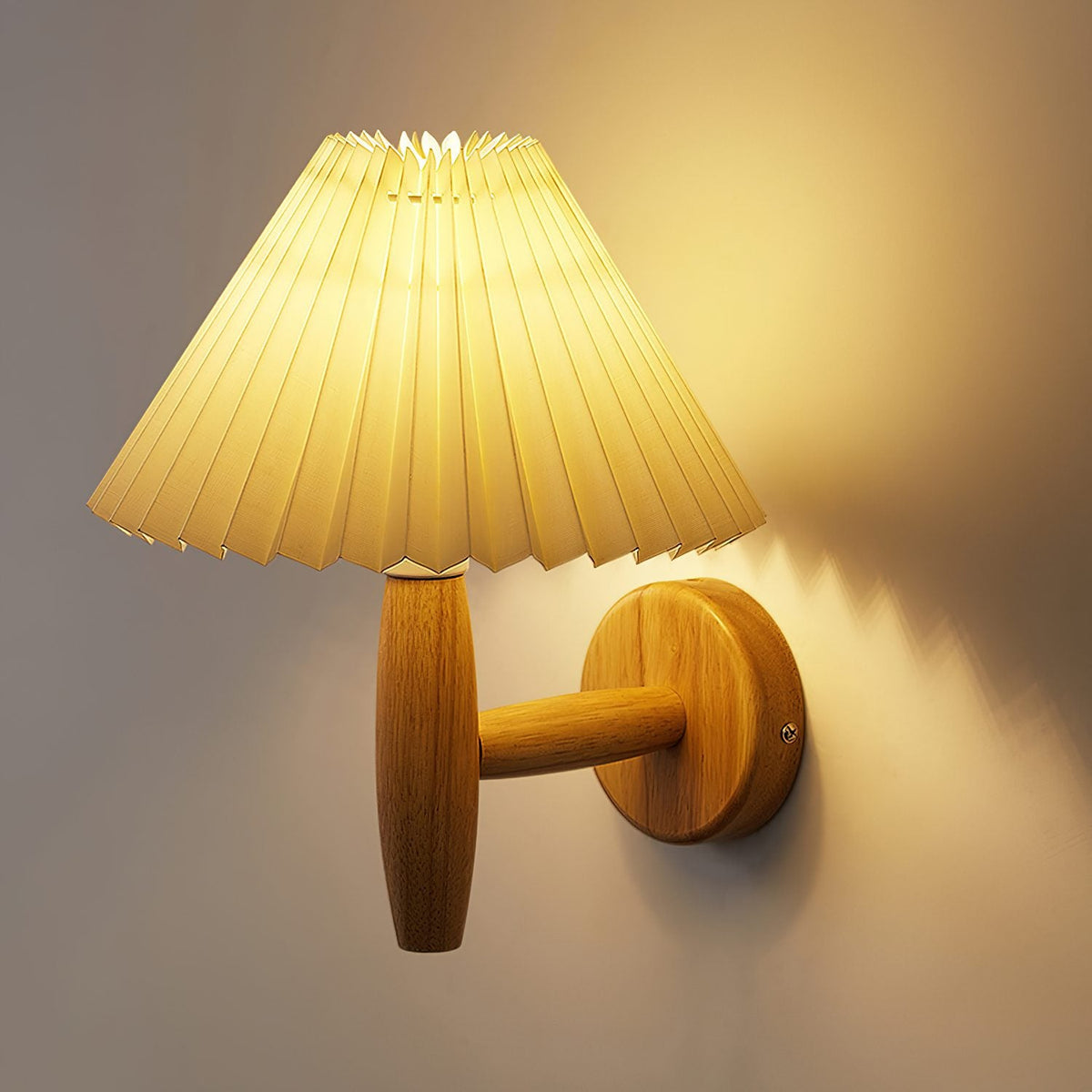 Pleated Wood Wall Light