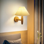 Pleated Wood Wall Light