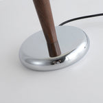Lynnea Pleated Table Lamp in Chrome & Walnut – Modern Designer Bedside Lighting