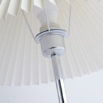 Lynnea Pleated Table Lamp in Chrome & Walnut – Modern Designer Bedside Lighting