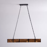 Pleva Linear Wood LED Chandelier, Modern Farmhouse Kitchen Island Light