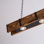 Pleva Linear Wood LED Chandelier, Modern Farmhouse Kitchen Island Light
