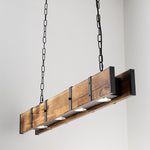 Pleva Linear Wood LED Chandelier, Modern Farmhouse Kitchen Island Light