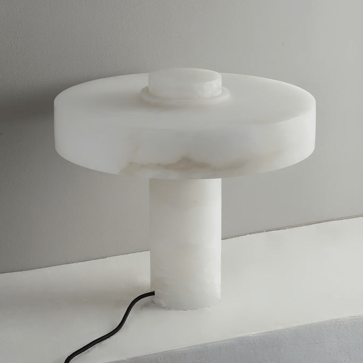 Plinth Natural Alabaster Table Lamp – Sculptural Ambient Lighting