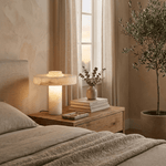 Plinth Natural Alabaster Table Lamp – Sculptural Ambient Lighting