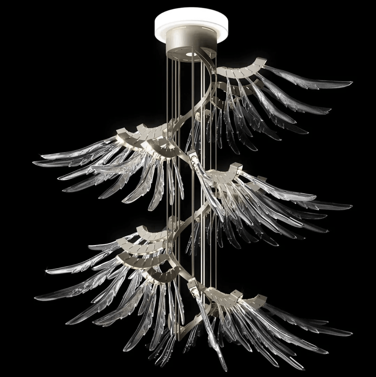 Plumage Ascent Crystal Chandelier for Modern Interiors