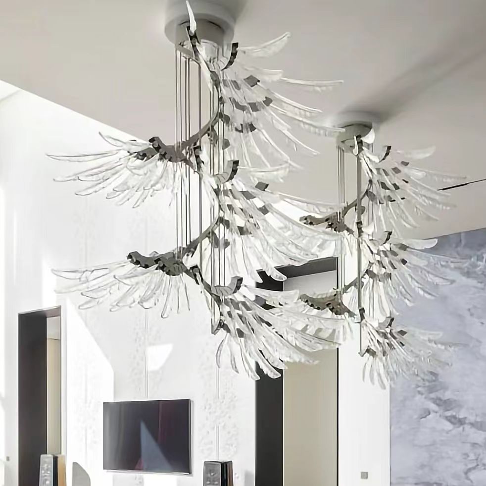 Plumage Ascent Crystal Chandelier for Modern Interiors