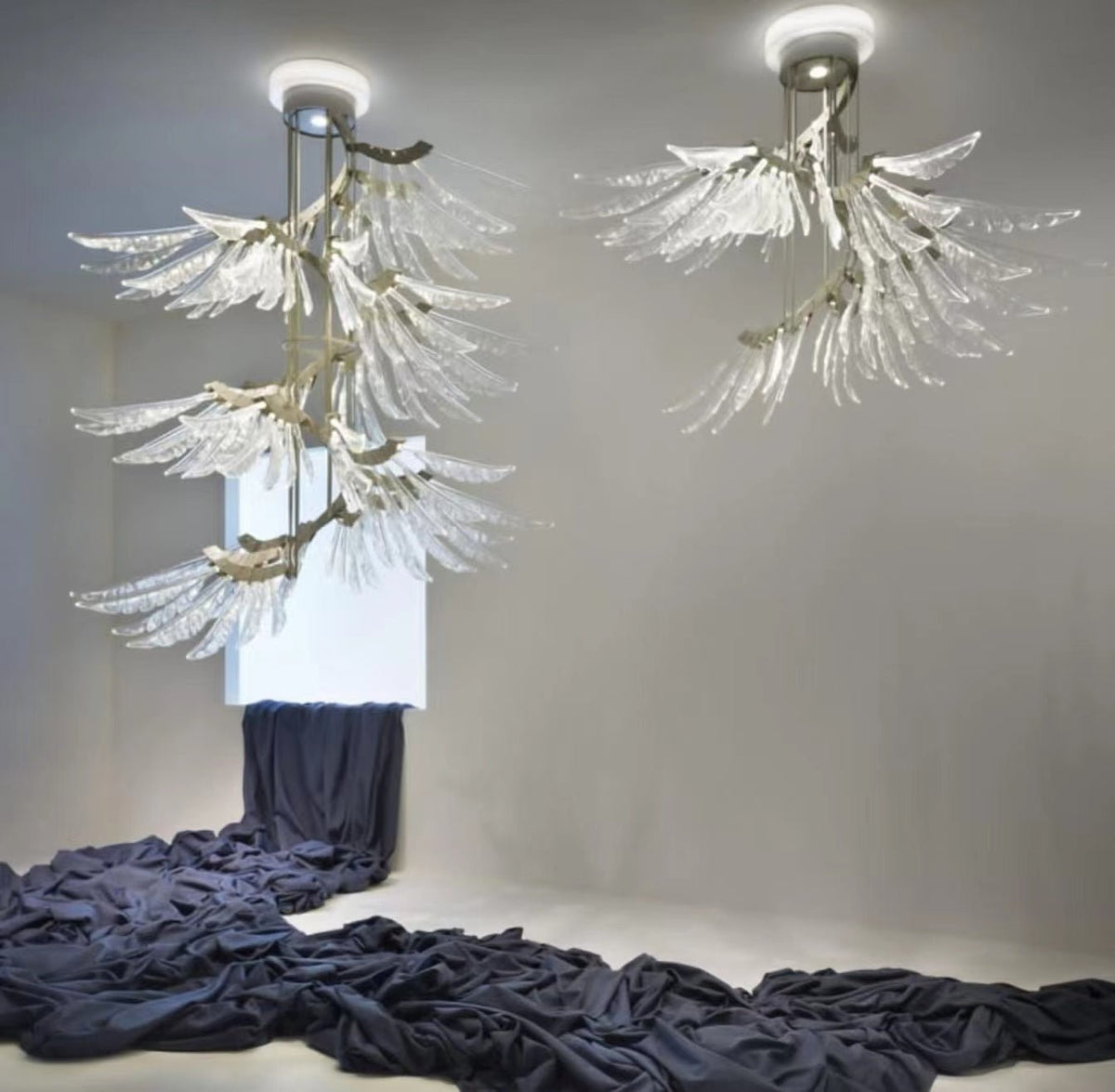 Plumage Ascent Crystal Chandelier for Modern Interiors