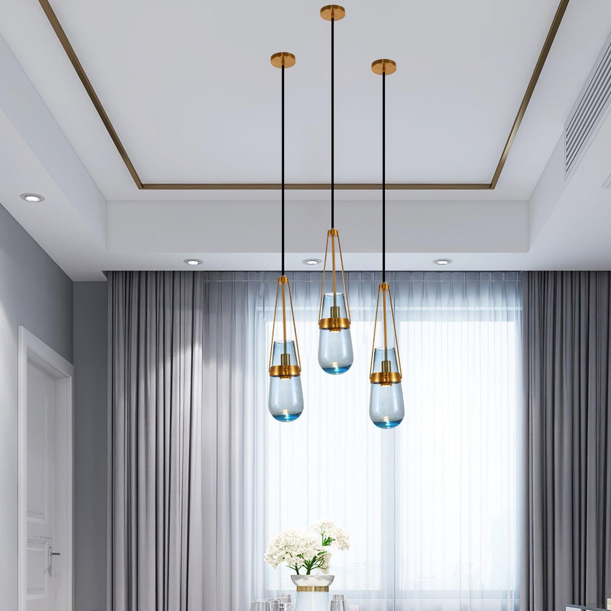 Poble Glass Pendant Light – Modern Designer Ceiling Lamp for Living Spaces