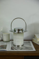 Pod Portable Alabaster Table Lamp with Rechargeable LED