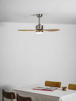 Polaris Ceiling Fan with Dimmable LED Light, 52" Wooden Blades