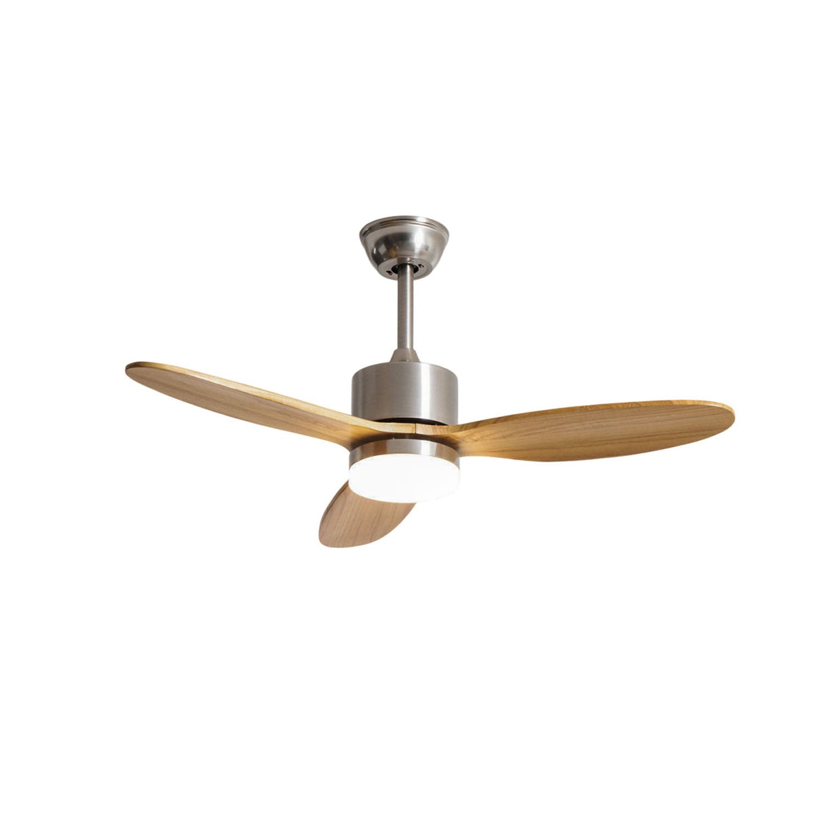 Polaris Ceiling Fan with Dimmable LED Light, 52" Wooden Blades