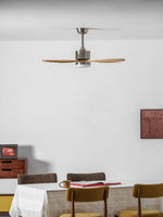 Polaris Ceiling Fan with Dimmable LED Light, 52" Wooden Blades