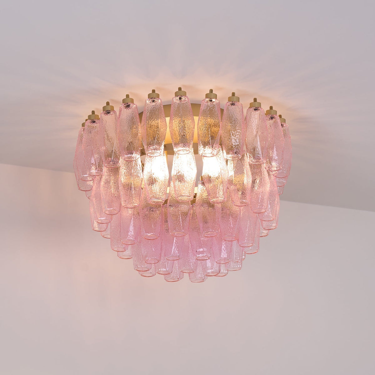 Poliedri Pink Ceiling Light