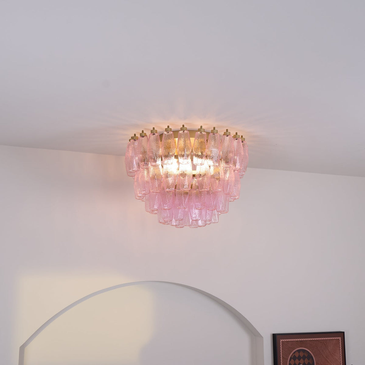 Poliedri Pink Ceiling Light