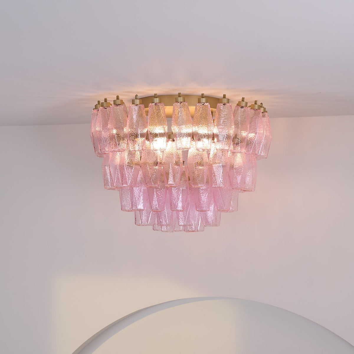 Poliedri Pink Ceiling Light
