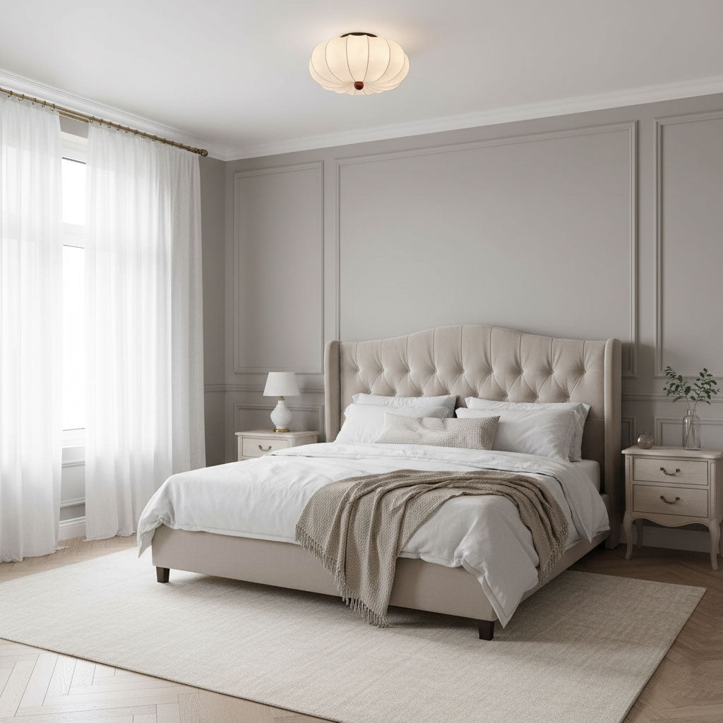 Pompeluna Silk Flush Mount Ceiling Light – Modern Minimalist LED Fixture
