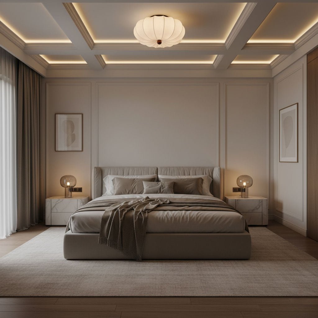 Pompeluna Silk Flush Mount Ceiling Light – Modern Minimalist LED Fixture