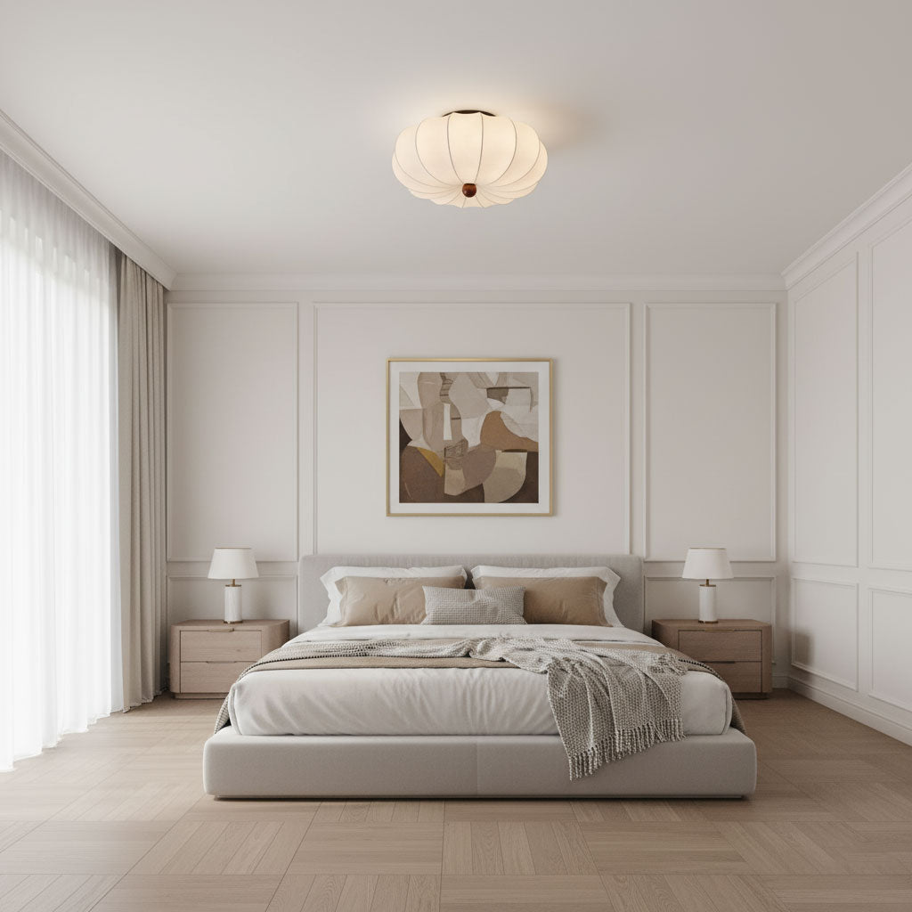 Pompeluna Silk Flush Mount Ceiling Light – Modern Minimalist LED Fixture