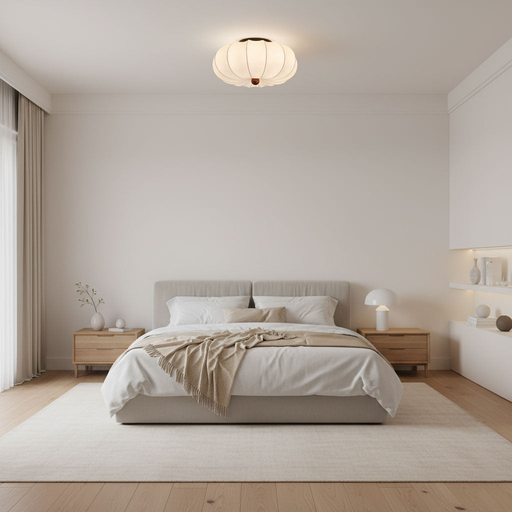 Pompeluna Silk Flush Mount Ceiling Light – Modern Minimalist LED Fixture