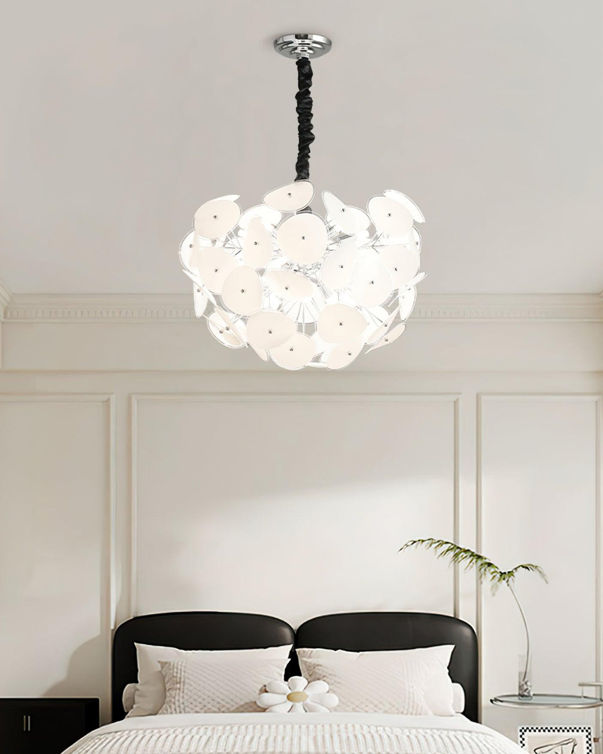 Poppy Glass Globe Chandelier – Modern Chrome & Clear Glass Pendant Light