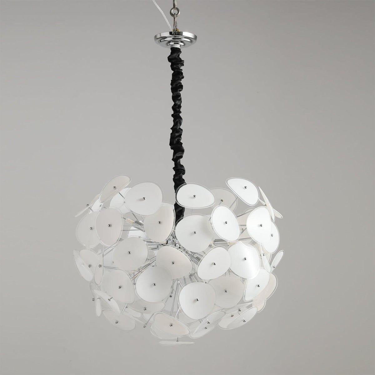 Poppy Glass Globe Chandelier – Modern Chrome & Clear Glass Pendant Light