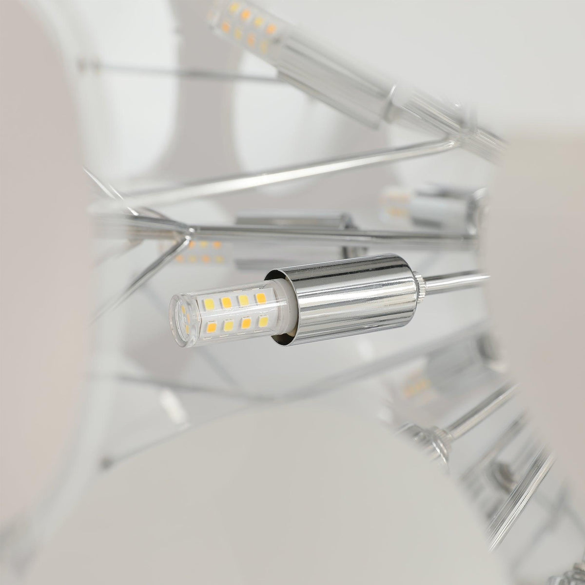 Poppy Glass Globe Chandelier – Modern Chrome & Clear Glass Pendant Light