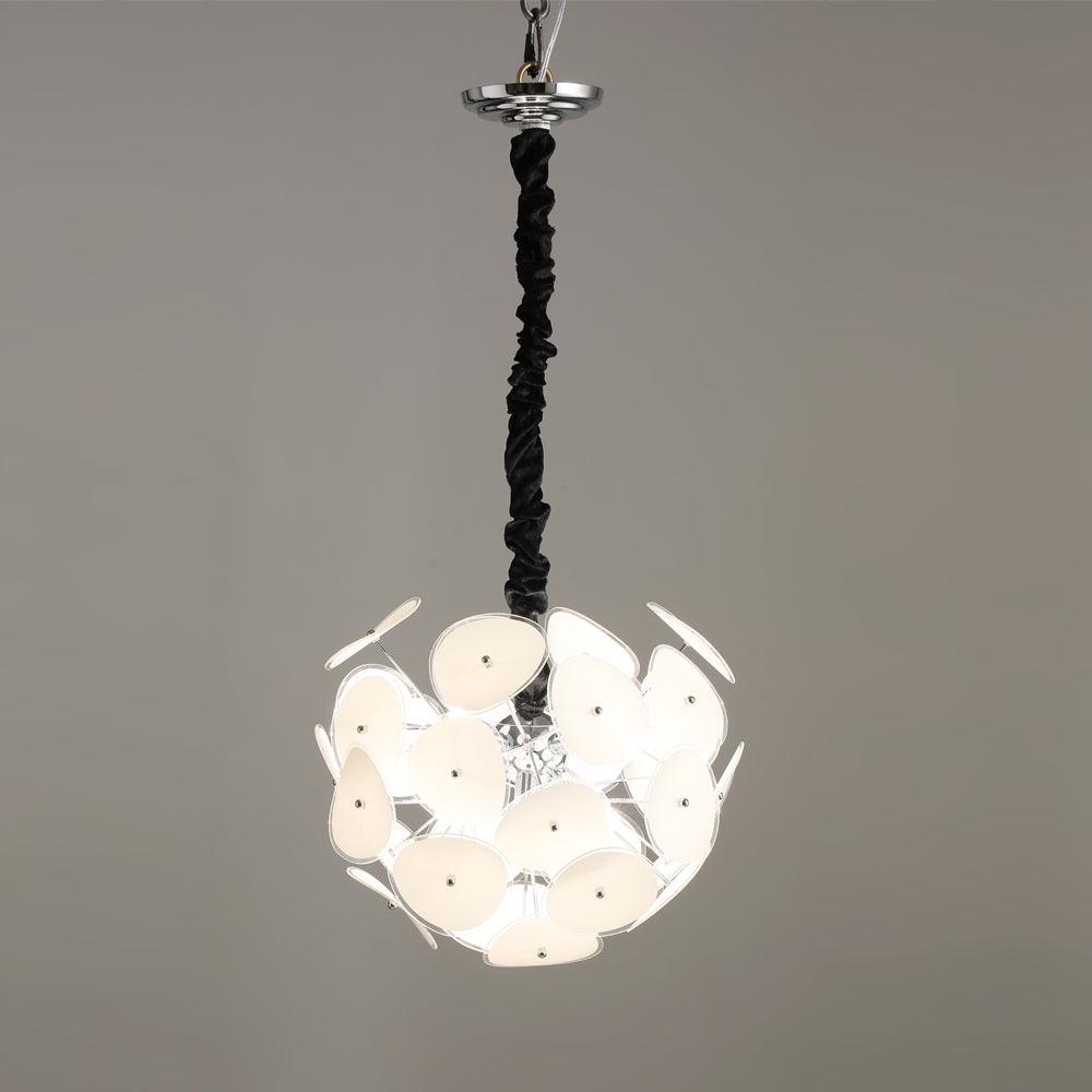 Poppy Glass Globe Chandelier – Modern Chrome & Clear Glass Pendant Light