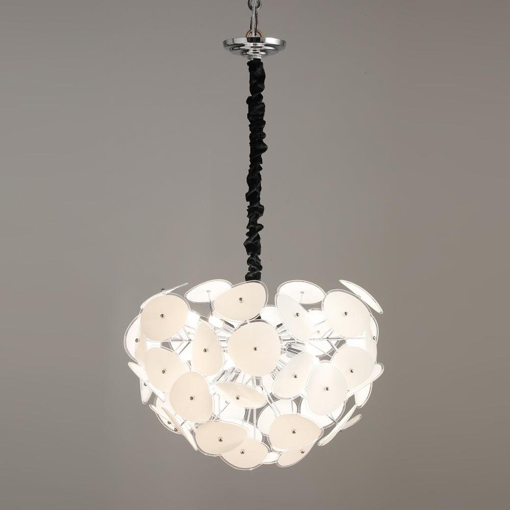 Poppy Glass Globe Chandelier – Modern Chrome & Clear Glass Pendant Light