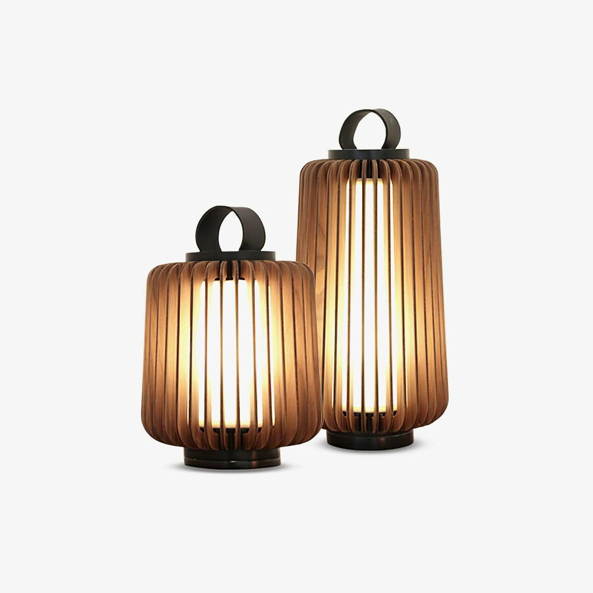 Vakker Portable LED Lantern in Teak and Metal for Outdoor Living