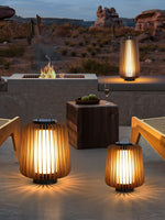 Vakker Portable LED Lantern in Teak and Metal for Outdoor Living