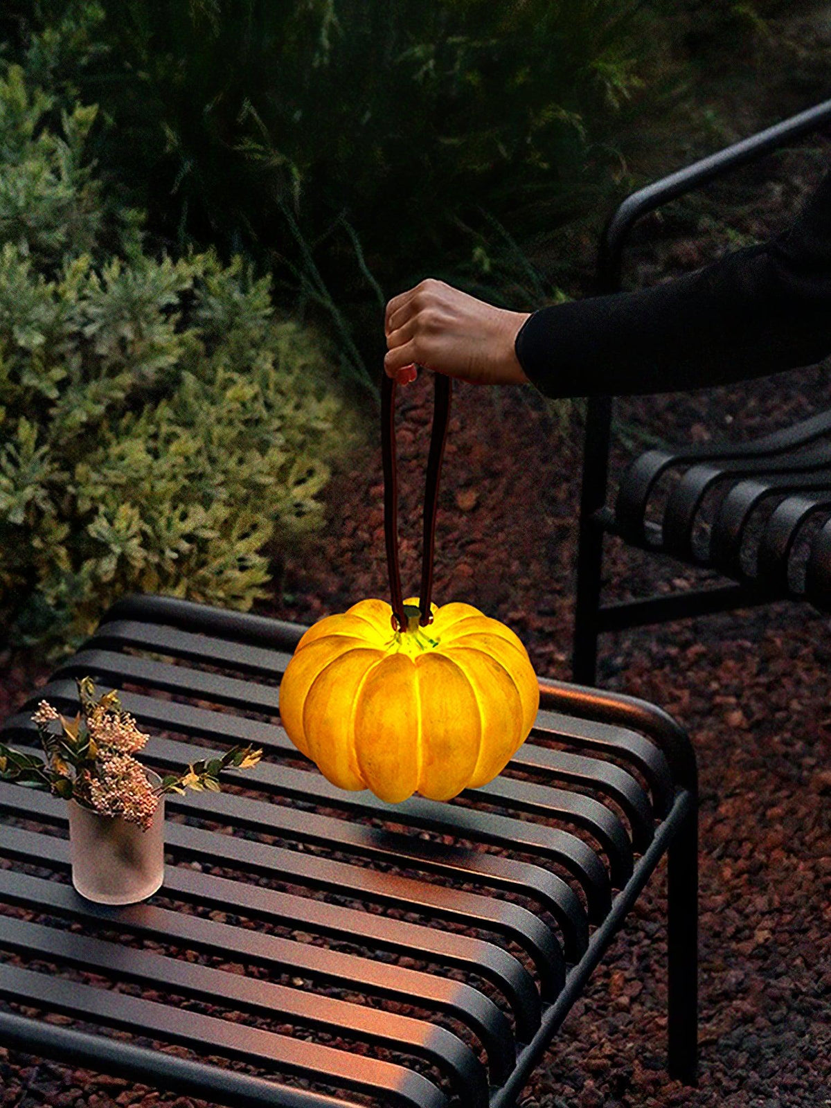Portable Pumpkin Built In Battery Table Lamp