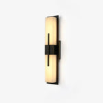 Axis Twin Alabaster LED Wall Sconce, Modern Brass & Black Finish