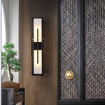 Axis Twin Alabaster LED Wall Sconce, Modern Brass & Black Finish