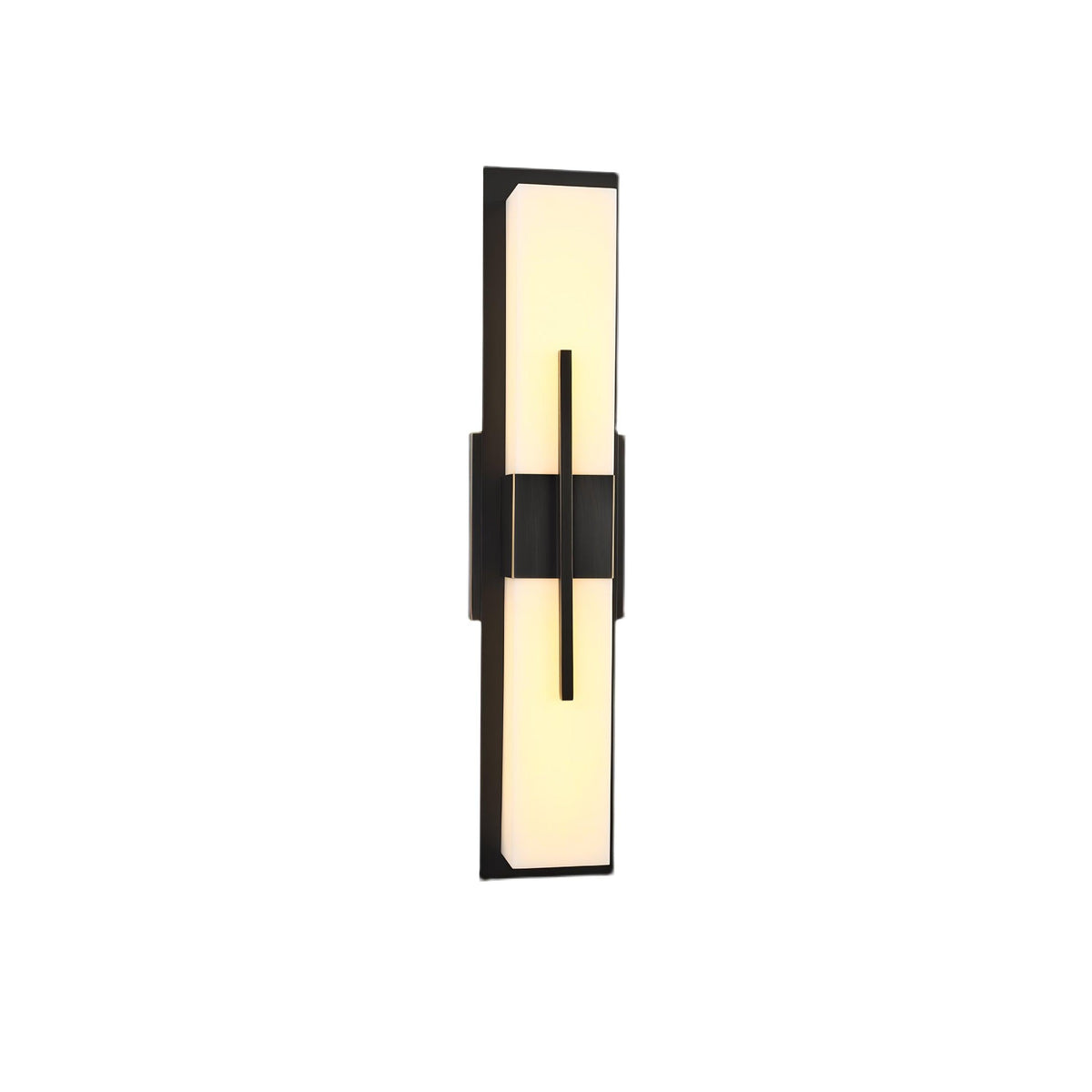 Axis Twin Alabaster LED Wall Sconce, Modern Brass & Black Finish