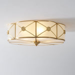 Preston Brass Flush Mount Ceiling Light with Frosted Glass Shade