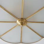 Preston Brass Flush Mount Ceiling Light with Frosted Glass Shade