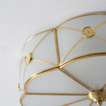Preston Brass Flush Mount Ceiling Light with Frosted Glass Shade