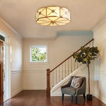 Preston Brass Flush Mount Ceiling Light with Frosted Glass Shade