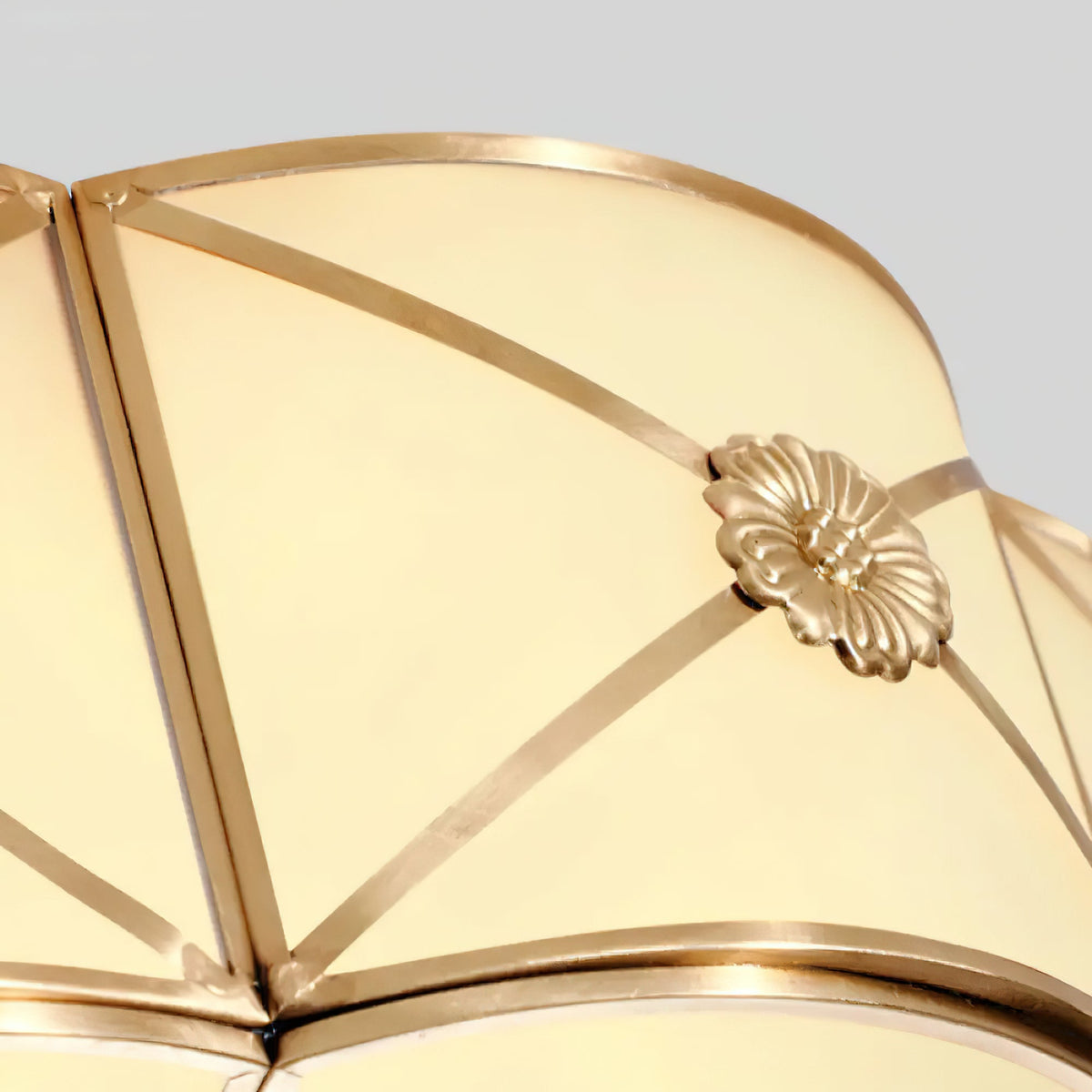 Preston Brass Flush Mount Ceiling Light with Frosted Glass Shade