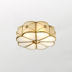 Preston Brass Flush Mount Ceiling Light with Frosted Glass Shade