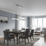Prism Line Linear LED Pendant Light, Modern Minimalist Metal and Acrylic Chandelier