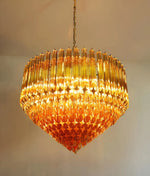 Prism Amber Glass Chandelier – Art Deco Designer Pendant Light