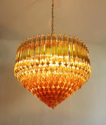 Prism Amber Glass Chandelier – Art Deco Designer Pendant Light