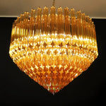 Prism Amber Glass Chandelier – Art Deco Designer Pendant Light
